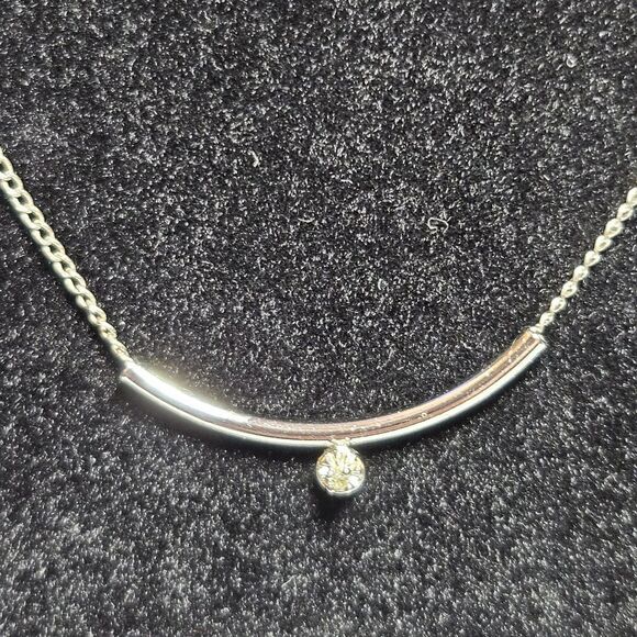 *Sale* Vintage Signed Amway Artistry Sterling Silver Tiny Diamond Pendant 14” - Picture 4 of 15